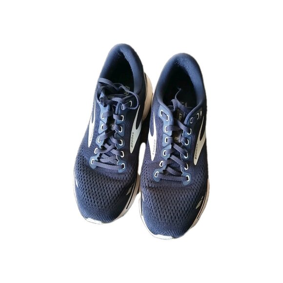 Brooks Ghost 15 Navy White Womens 9.5 Running Shoes Athletic Trainer Casual - Picture 2 of 8